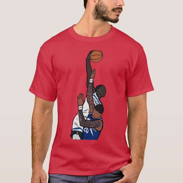 Anthony Edwards Dunks on John Collins 2 Oversized T-Shirt (Front)