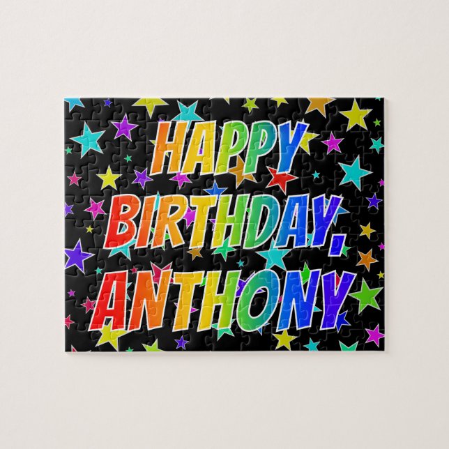 "ANTHONY" First Name, Fun "HAPPY BIRTHDAY" Jigsaw Puzzle (Horizontal)