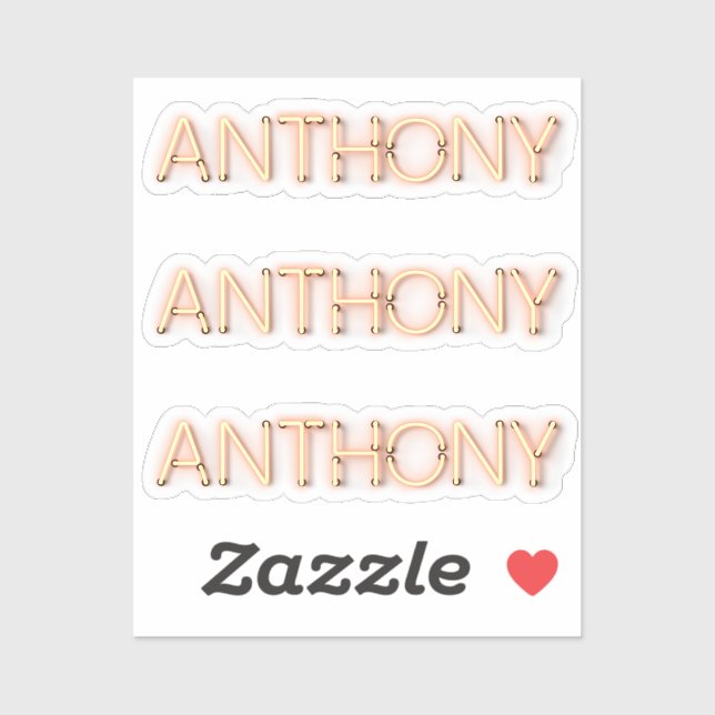 Anthony name in glowing neon lights x3 (Sheet)