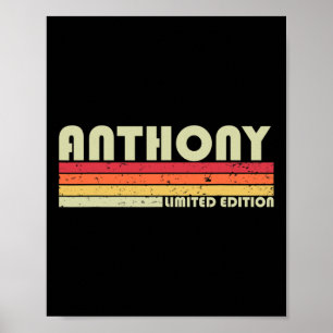 Anthony Name Personalized Retro Vintage 80s 90s Bi Poster