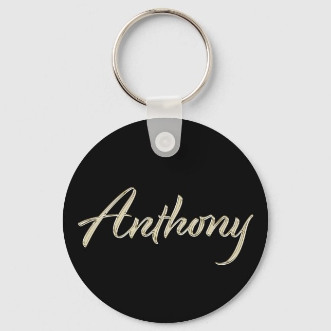 Anthony Name whitegold Button Schlüsselanhänger Keychain (Front)