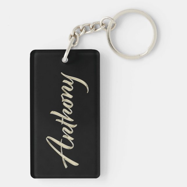 Anthony name whitegold key supporters keychain (Back)