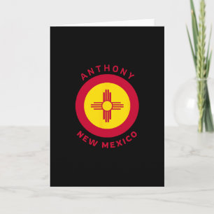 Anthony New Mexico Nm Flag Zia Vacation Souvenir Card
