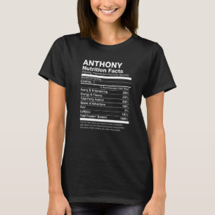 Anthony Nutrition Facts Name Family Last First Fun T-Shirt