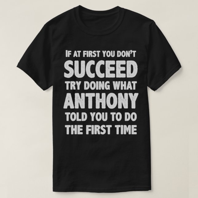 Anthony Personalized Name Birthday Gift Funny Chri T-Shirt (Design Front)