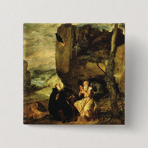 Anthony the Great and Paul of Thebes 2 Inch Square Button