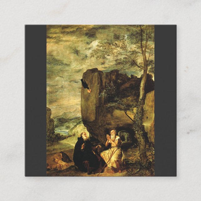 Anthony the Great and Paul of Thebes Square Business Card (Front)