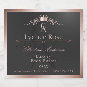 Anthracite Product Label Rose Gold Frame Monogram