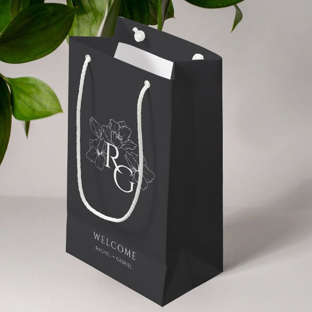Anthracite | Sac cadeau Mariage Chic Monogram (Créateur téléchargé)