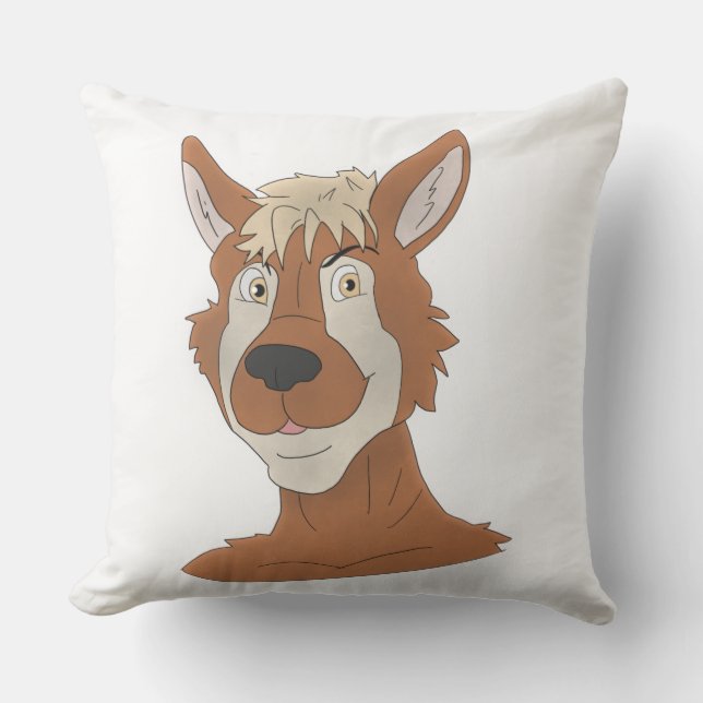 Anthro animal face outdoor pillow (Front)