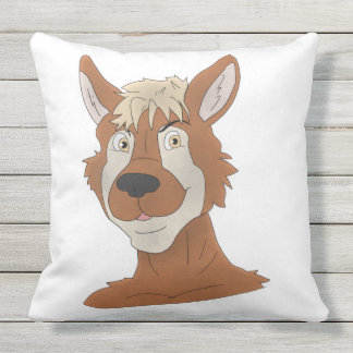 Anthro animal face outdoor pillow