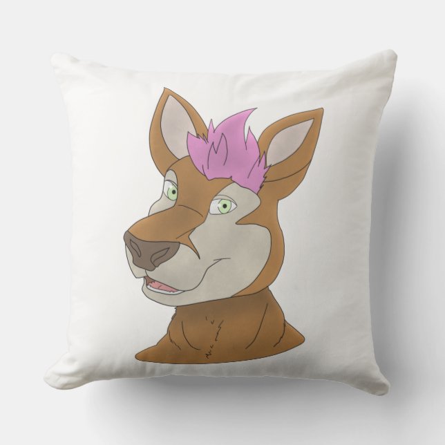 Anthro deer face outdoor pillow (Front)