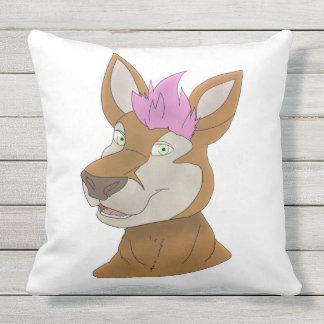 Anthro deer face outdoor pillow
