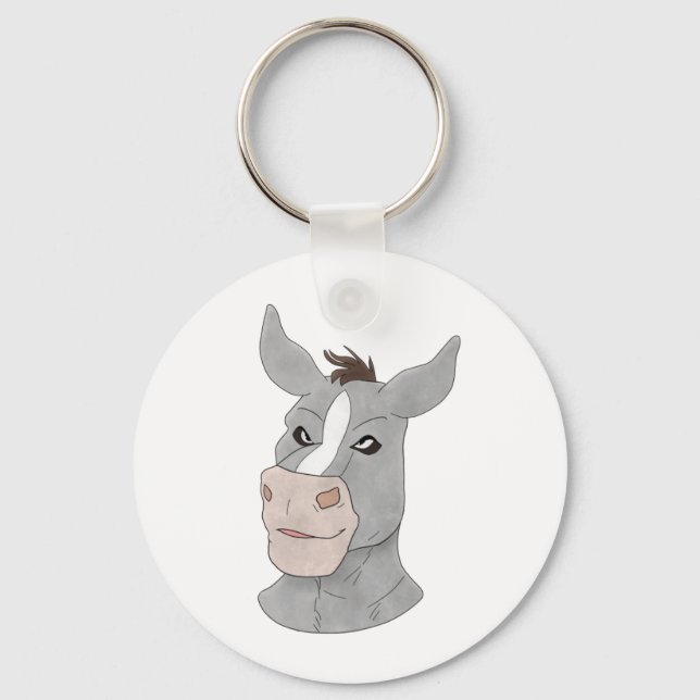 Anthro donkey face keychain (Front)