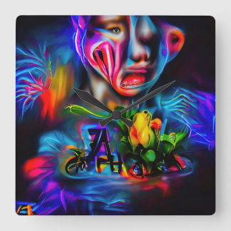 Anthrophobia 2 square wall clock
