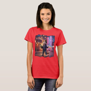Anthropomorphic 3D Curiosity Cat Proverb T-Shirt