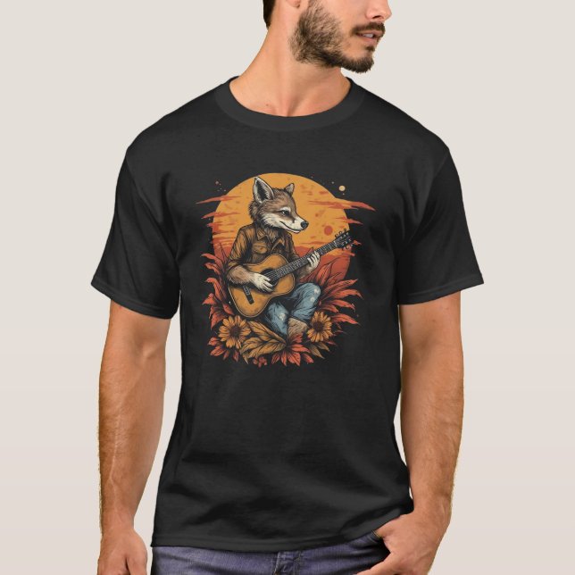 Anthropomorphic Fox Guitarist T-Shirt (Front)
