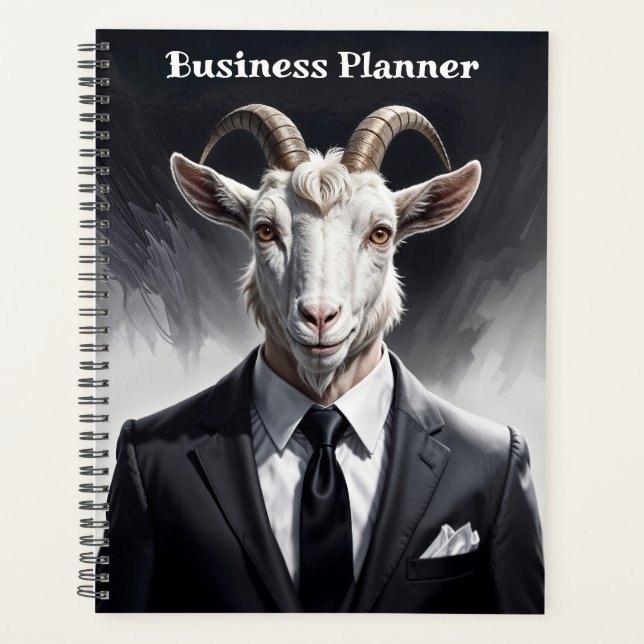 Anthropomorphic goat businessman headshot planner (Front)
