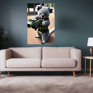 Anthropomorphic Koala soldier   AI Art Pos Poster