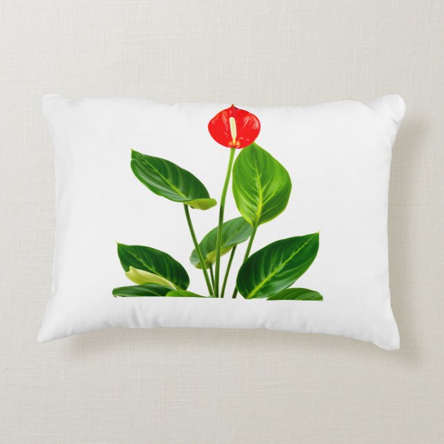 Anthurium Accent Pillow (Back)