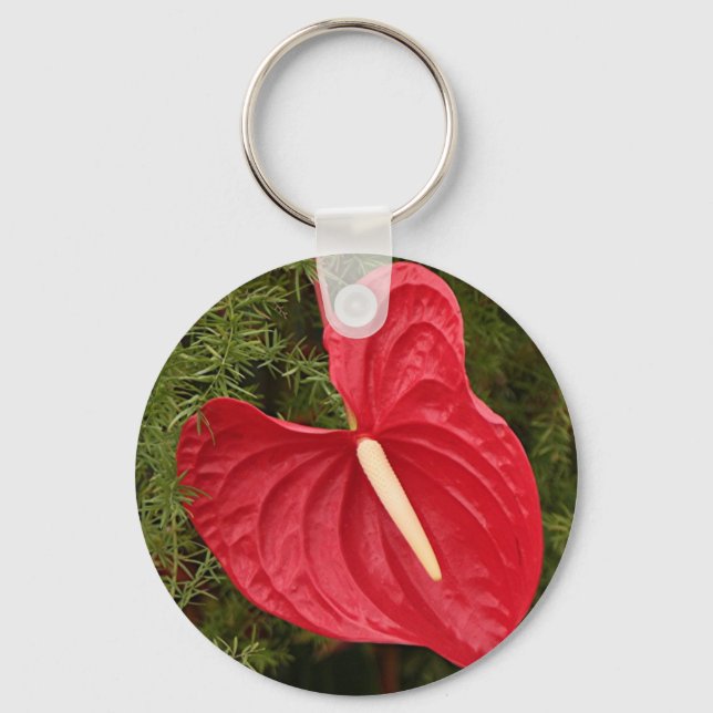 Anthurium flower in bloom keychain (Front)