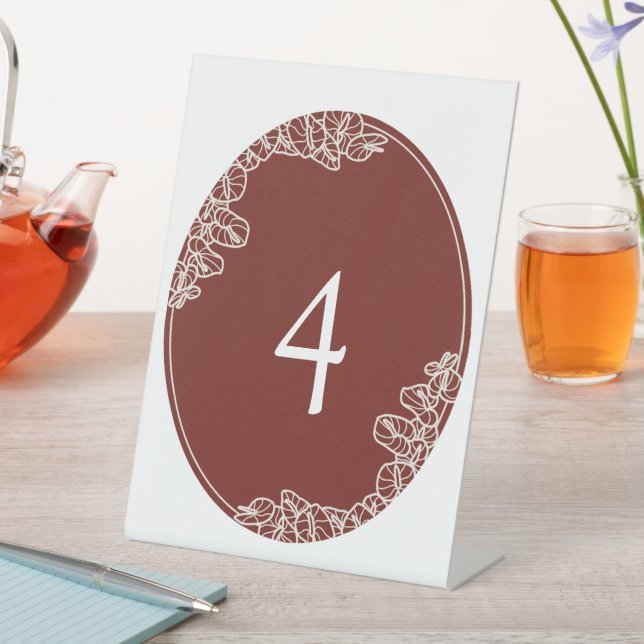 Anthurium Illustrated Wedding Table Sign (In SItu)