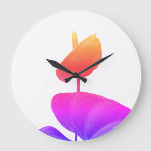 Anthurium photographie Acrylique Mur Horloge