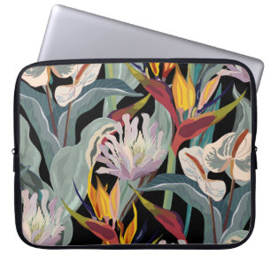 Anthurium Strelitzia: Tropical Vintage Splendour. Laptop Sleeve