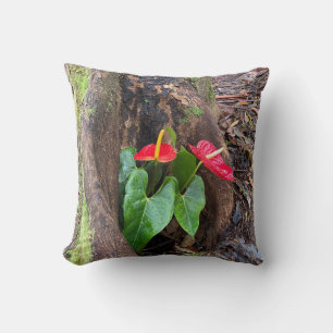 Anthurium Throw Pillow