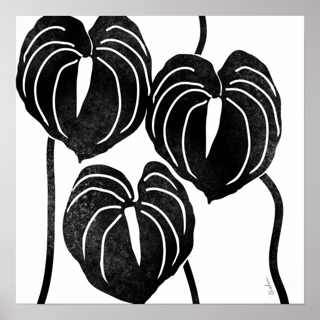 Anthuriums modernes - affiche et impression numéri (Devant)
