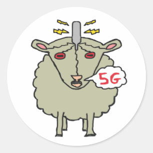 Anti 5G Sheep Classic Round Sticker