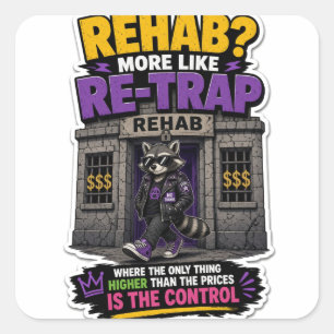 Anti AA Re-Trap Raccoon Square Sticker