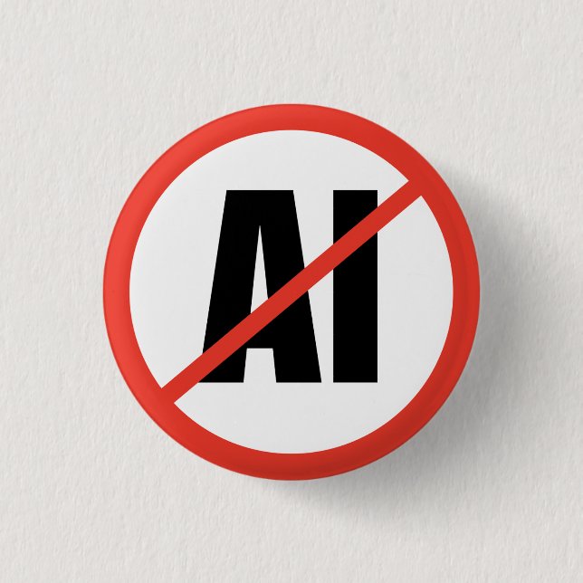 Anti-AI 1 Inch Round Button (Front)