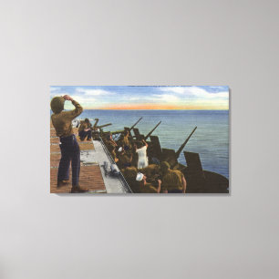 Anti-Aircraft Fire from U.S. Carrier - US Navy Canvas Print