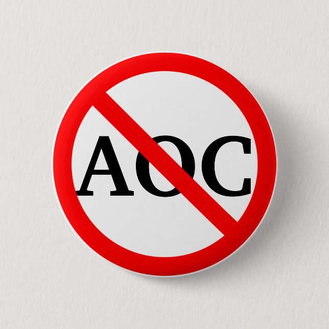 Anti AOC Alexandria Ocasio Cortez Button (Front)