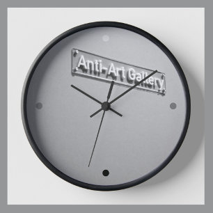 Anti Art Gallery Grey Monochromatic Dada Clock