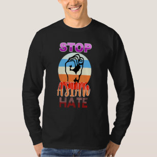 Anti Asian American Racism Tee Retro Support Stop