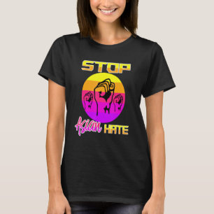 Anti Asian American Racism Tee Retro Support Stop