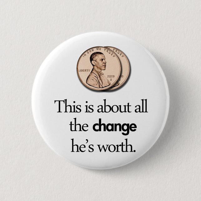 ANTI BARACK OBAMA 2 INCH ROUND BUTTON (Front)