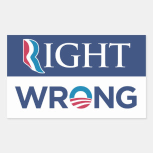 Anti Barack Obama Right Wrong Bumper Sticker Blue