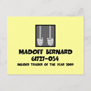 Anti Bernard Madoff jail Postcard
