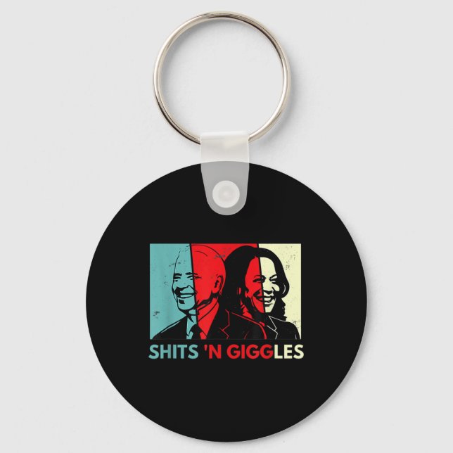 Anti Biden Harris S &#';n Giggles Political Gift 1 Keychain (Front)
