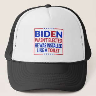 Anti Biden, Joe Biden Like A Toilet - Anti Biden Trucker Hat