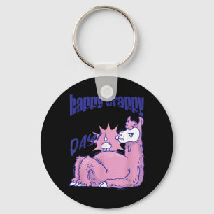 Anti Birthday Llama And The Quote Happy Py Day Keychain
