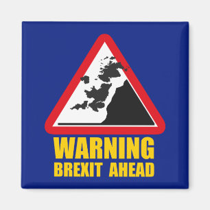 ANTI BREXIT, falling Britain warning road sign: Magnet