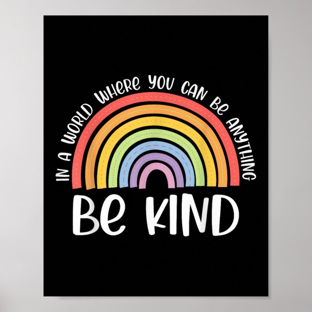 Anti-bullying Be Kind Unity Day Rainbow Kindness  Poster (Front)