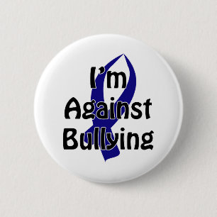 Anti-Bullying Blue Ribbon 2 Inch Round Button