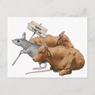 Anti-Bullying: Bulls, Mouse: Bullying NOT Cool Postcard
