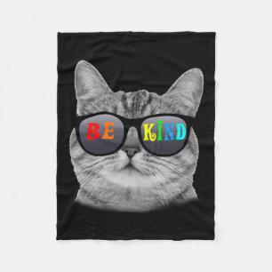 Anti-bullying Cat Choose To Be Kind Rainbow Long S Fleece Blanket