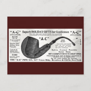 Anti Cancer Pipe Ad Postcard